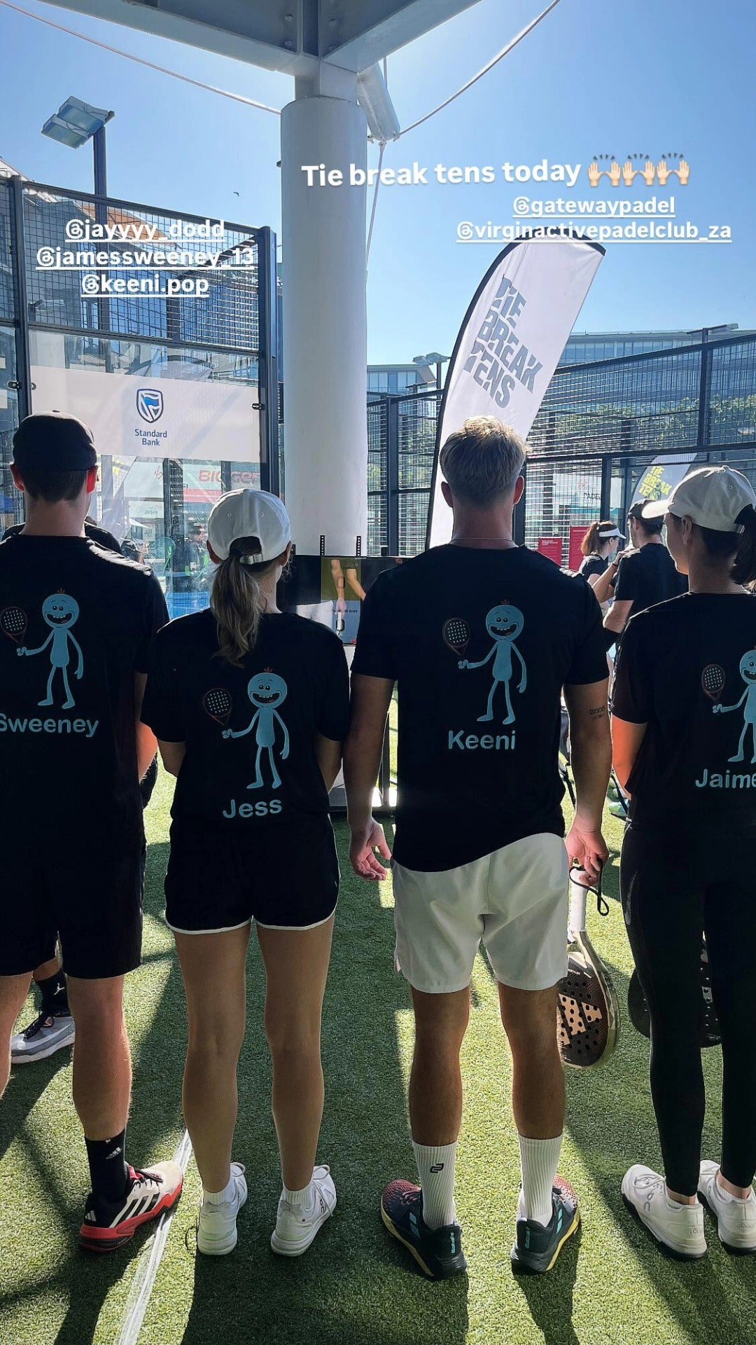 A personalised zazu team photographed at a padel event