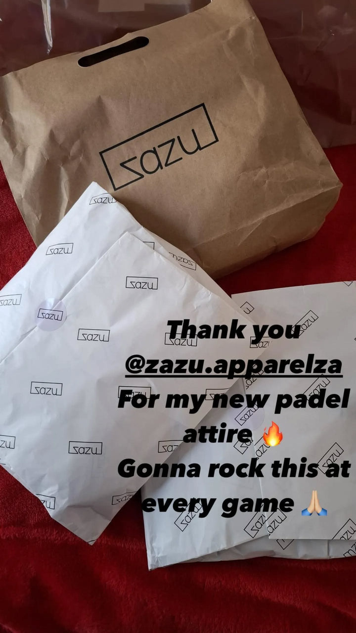 Customer Instagram story thanking Zazu for new padel attire